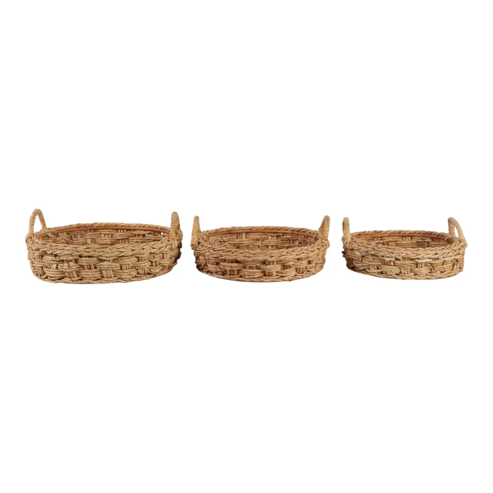 THEADALE SET OF 3 BROWN TRAY 8 (IN)