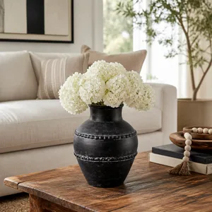 ROSEBEACH BLACK VASE 12 (IN) 12