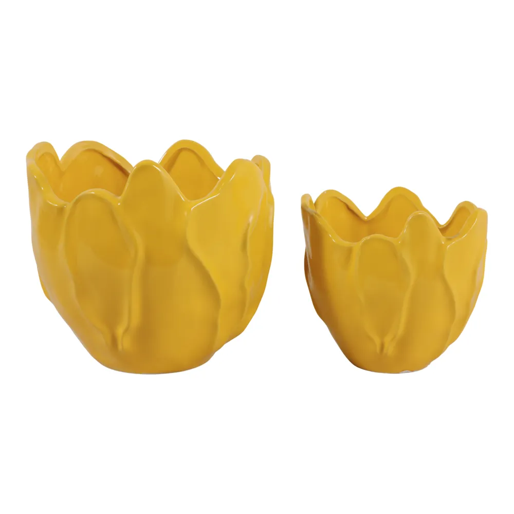 DRYDENRUN SET OF 2 YELLOW PLANTER 7 (IN)