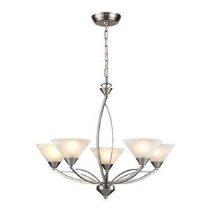 Elysburg 28'' Wide 5-Light Chandelier - Satin Nickel 1