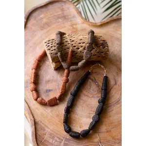 Set of 3 Raffia Necklaces 9