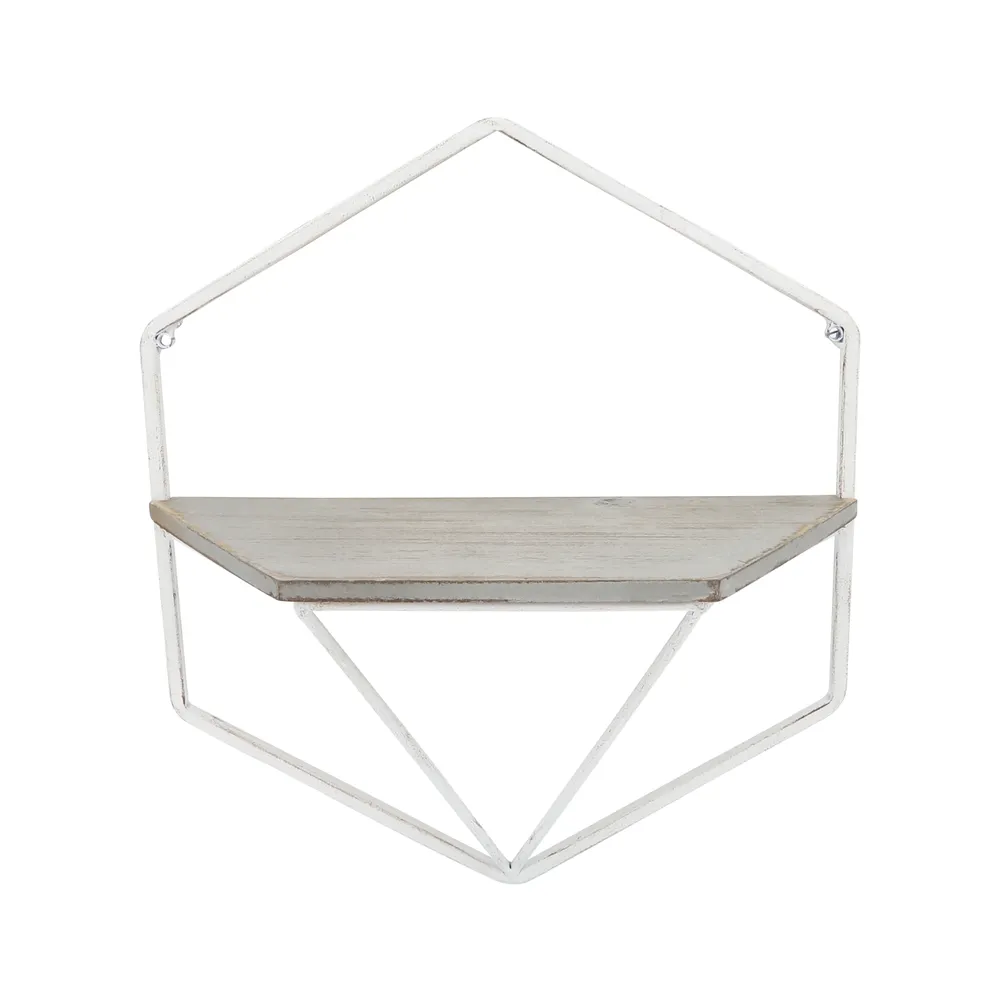 IRVINGMILL SET OF 2 WHITE WALL SHELF 17 (IN)