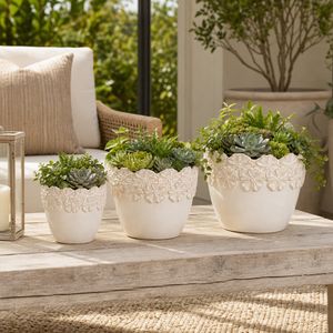 SLATERGATE SET OF 3 IVORY PLANTER 10 (IN) 2