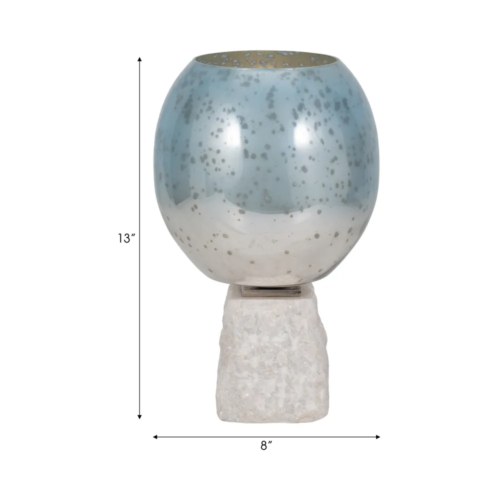 BRAEHAM BLUE CANDLE HOLDER 13 (IN)