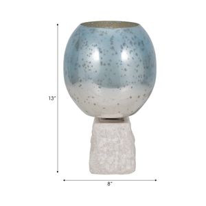 BRAEHAM BLUE CANDLE HOLDER 13 (IN) 8