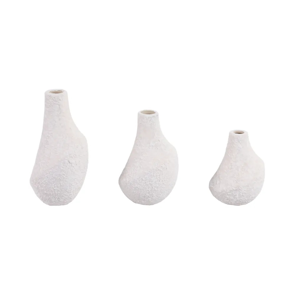 EDMONDFORD SET OF 3 IVORY VASES 9 (IN)