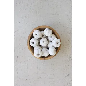 Bag of 15 Dried Miniature Faux Pumpkins / White 1