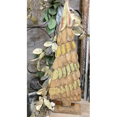 Natural and Golden Downswept Tree 20.5x6.5x2.5in