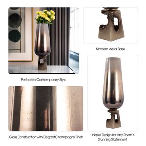 FULTONHAM GOLD GLASS VASE 26 (IN) 11
