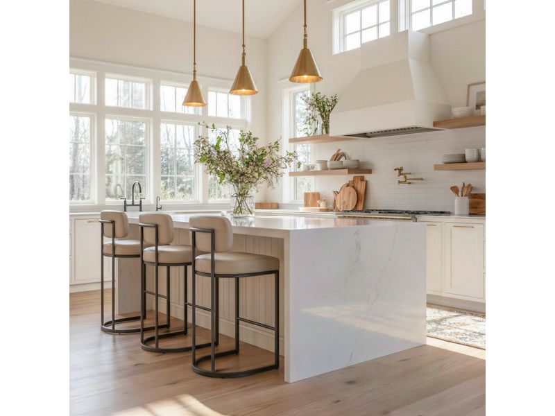 Velar Counter Stool Beige & Gray 9