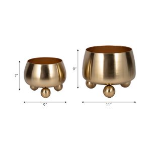 ALBAFIELD SET OF 2 GOLD PLANTER 9 (IN) 7