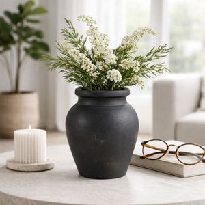 HAWLEYWORTH BLACK VASE 7 (IN) 12