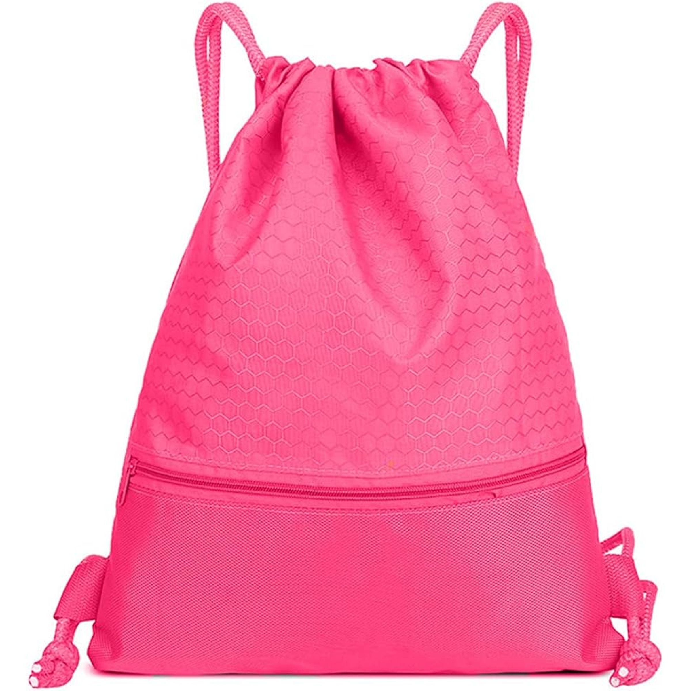 HEAVY NYLON DRAWSTRING BACKPACK - CALI STRIPE PINK