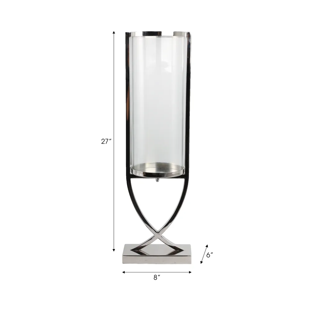 OLIVERHAVEN SILVER CANDLE HOLDER 27 (IN)