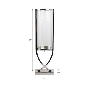 OLIVERHAVEN SILVER CANDLE HOLDER 27 (IN) 9