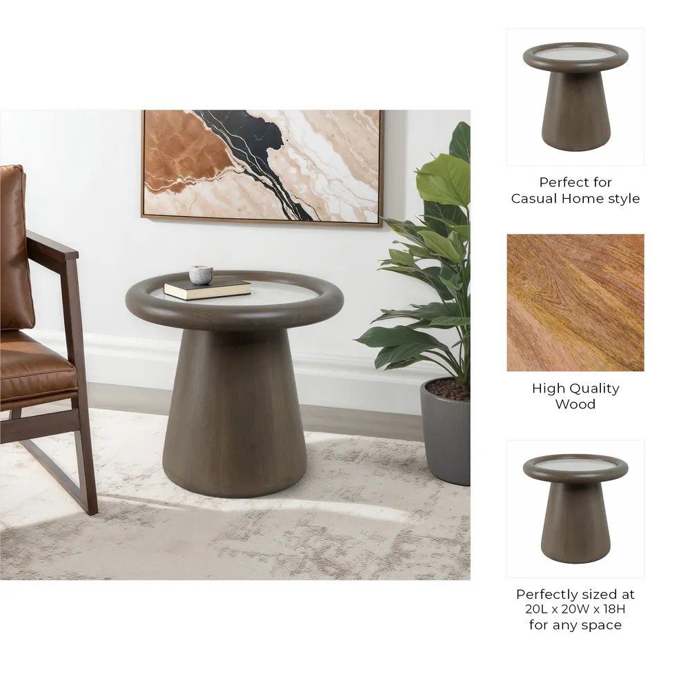 ELLERYWORTH BROWN TABLE 18 (IN)