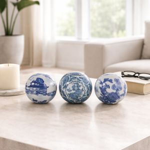 TRENTONSHAW SET OF 3 BLUE ORBS 5 (IN) 11