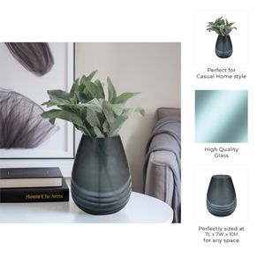 CARTERHAVEN BLUE GLASS VASE 10 (IN) 11