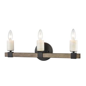 Stone Manor 21'' Wide 3-Light Vanity Light - Matte Black 1
