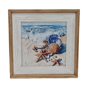 15-3/4" FRAMED SEASHELL WALL ART 1