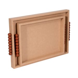 MUNDBY SET OF 2 IVORY TRAY 2 (IN) 6