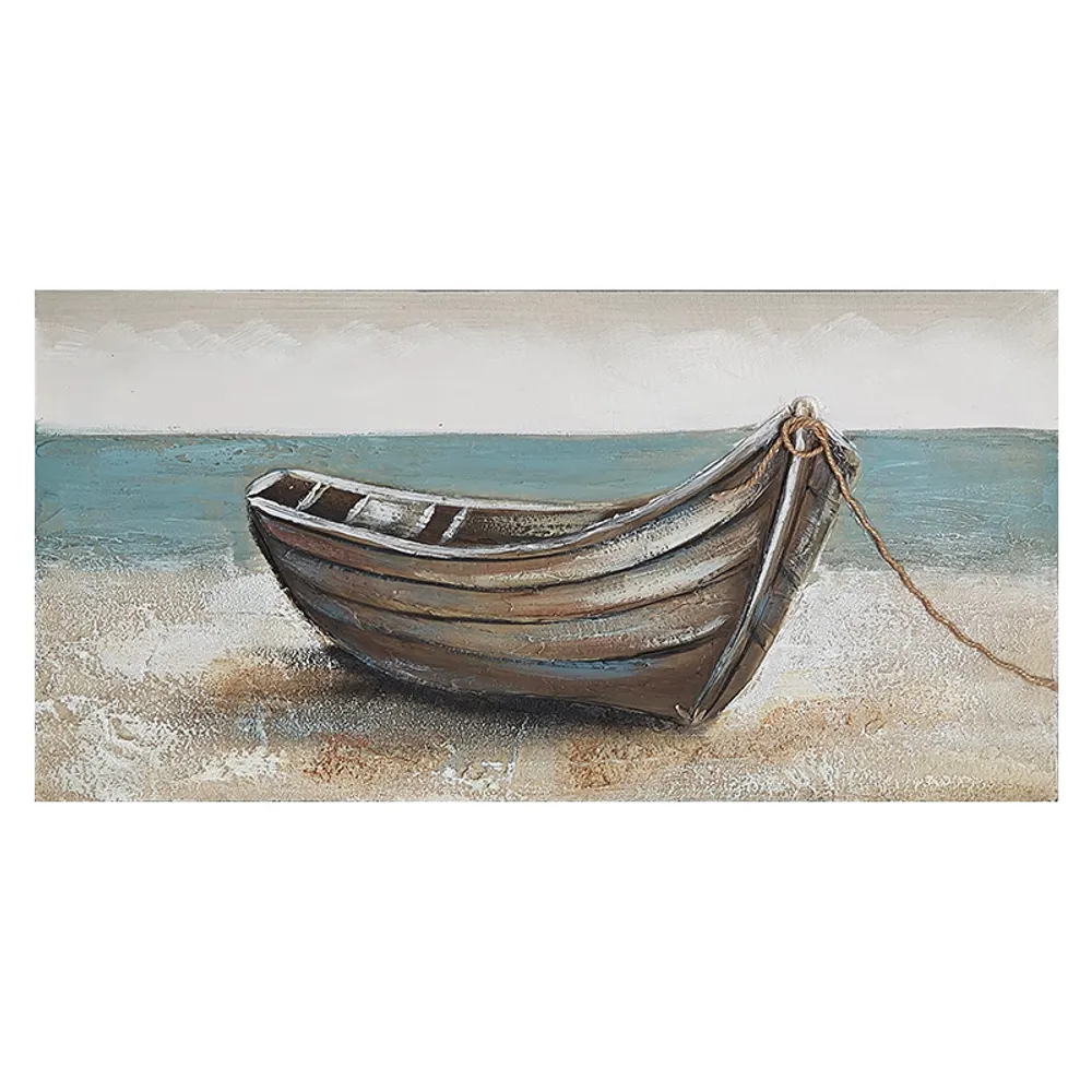 23-1/2" BOAT ON BEACH CANVAS