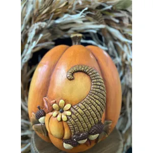 Harvest Resin Pumpkin 13in 1