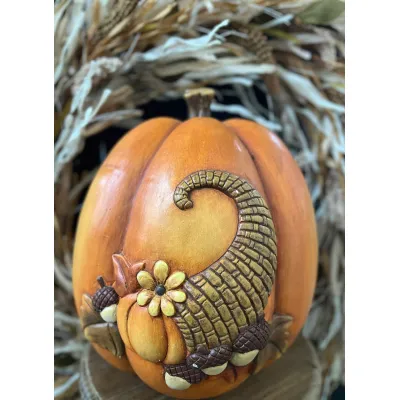 Harvest Resin Pumpkin 13in