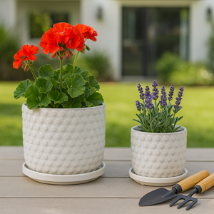 WINTONLAND SET OF 2 WHITE PLANTER 7 (IN) 2