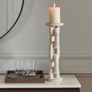 CARVERBURN WHITE CANDLE HOLDER 14 (IN) 2