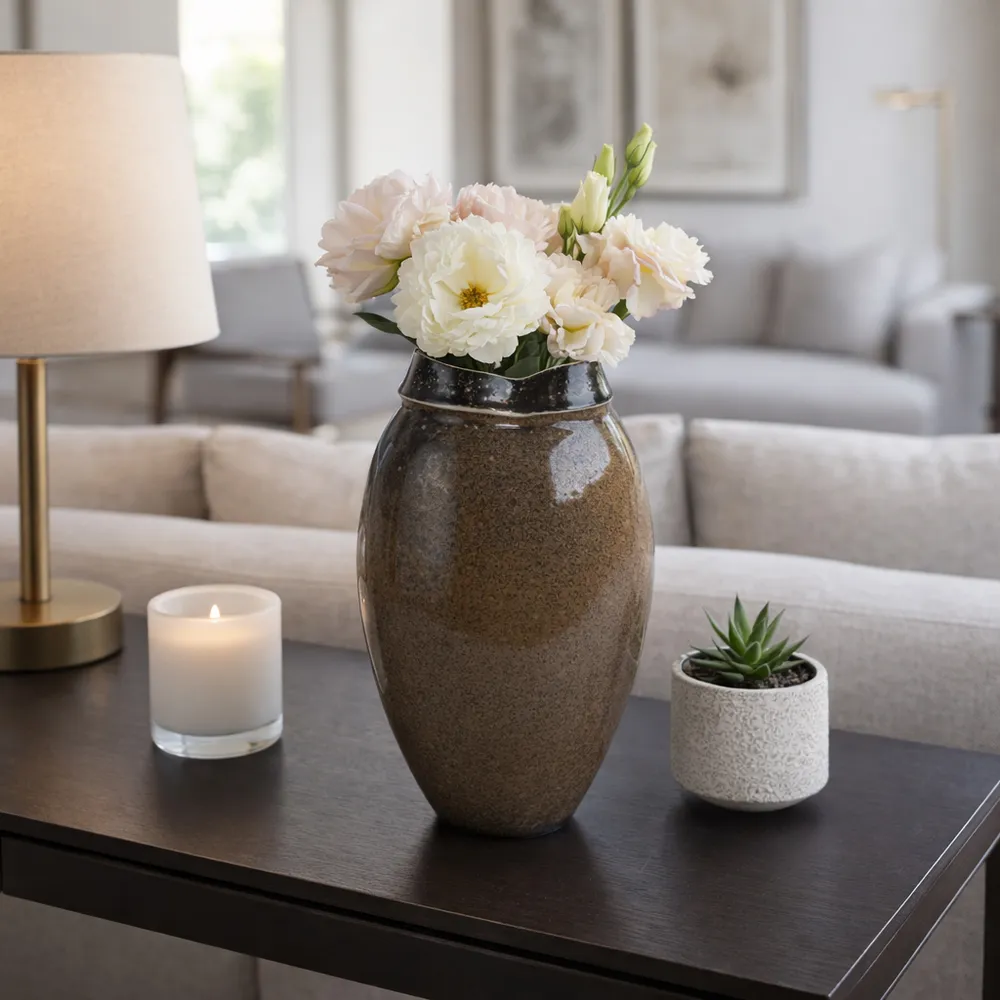 BROGANFORD BROWN VASE 12 (IN)