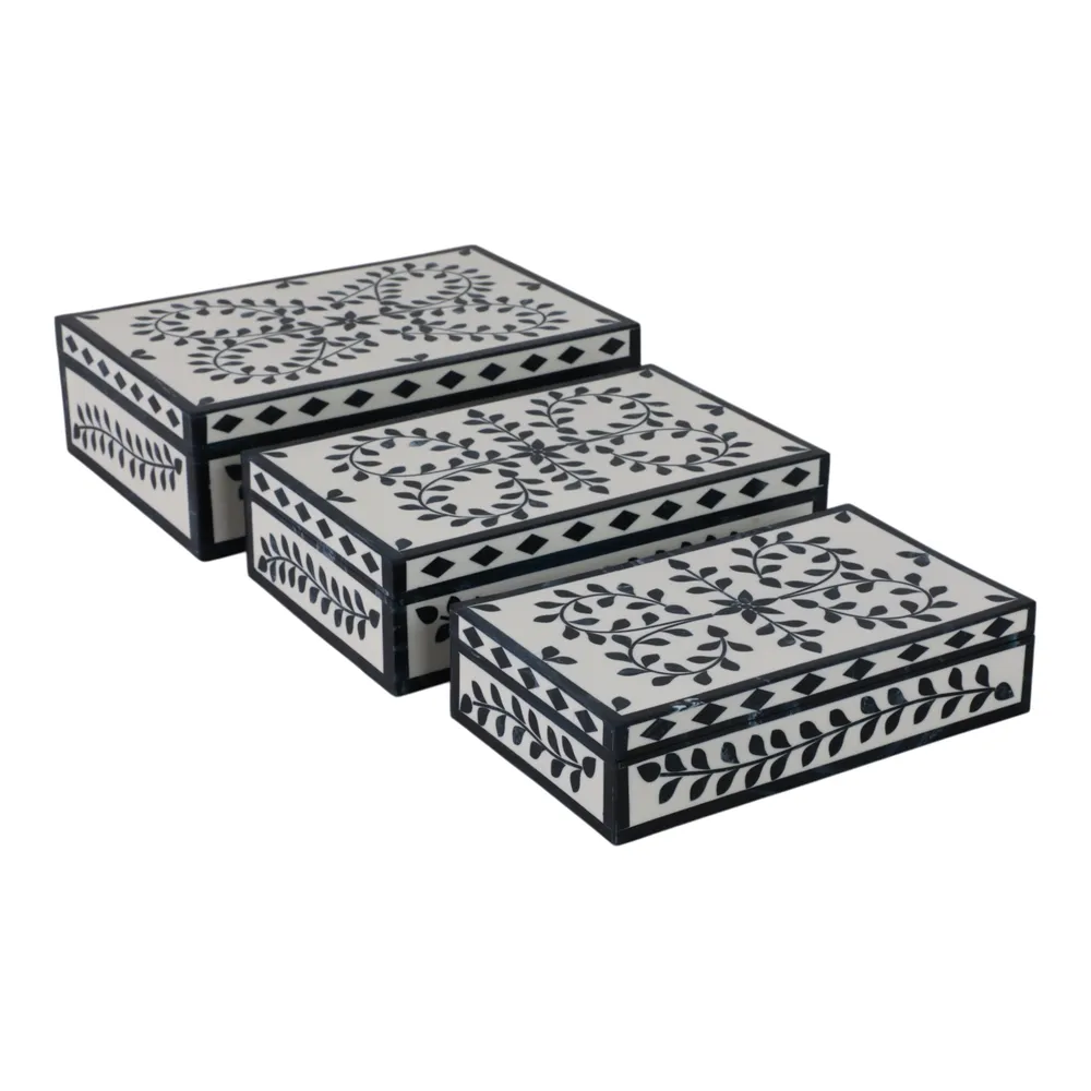 DRAPERTON SET OF 3 BLUE BOXES 4 (IN)
