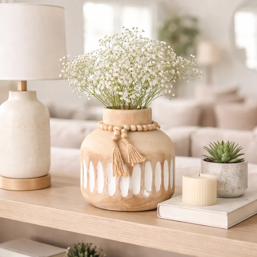 PEARLLAND BROWN VASE 8 (IN)