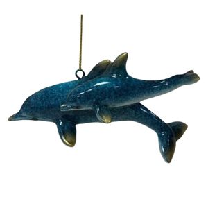 4-1/4" MOM AND BABY DOLPHIN ORNAMENT 1