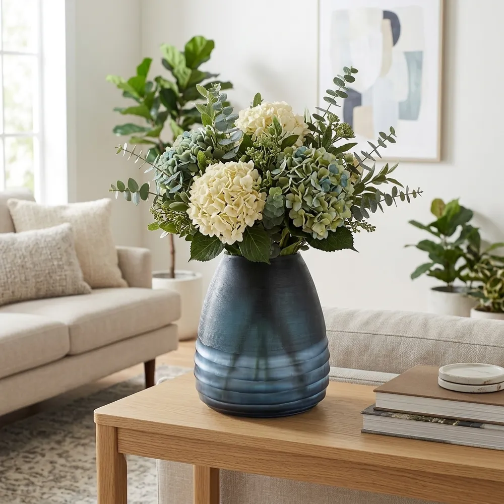 CARTERHAVEN BLUE GLASS VASE 11 (IN)