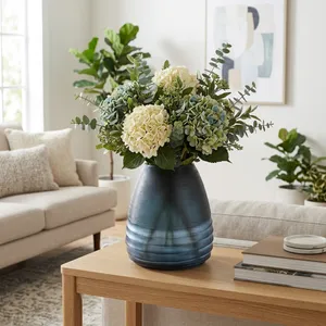 CARTERHAVEN BLUE GLASS VASE 11 (IN) 12