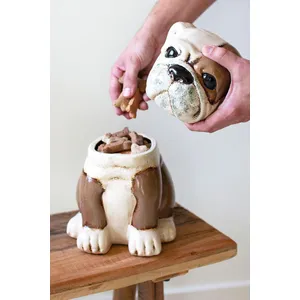 Ceramic Bulldog Canister 5