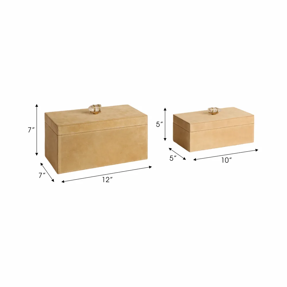 LAKEWICK SET OF 2 IVORY BOXES 6 (IN)