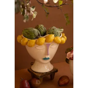 Ceramic Head Vase with Lemons 1