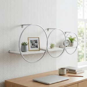 GAIGESTONE SET OF 3 SILVER WALL SHELF 8 (IN) 9