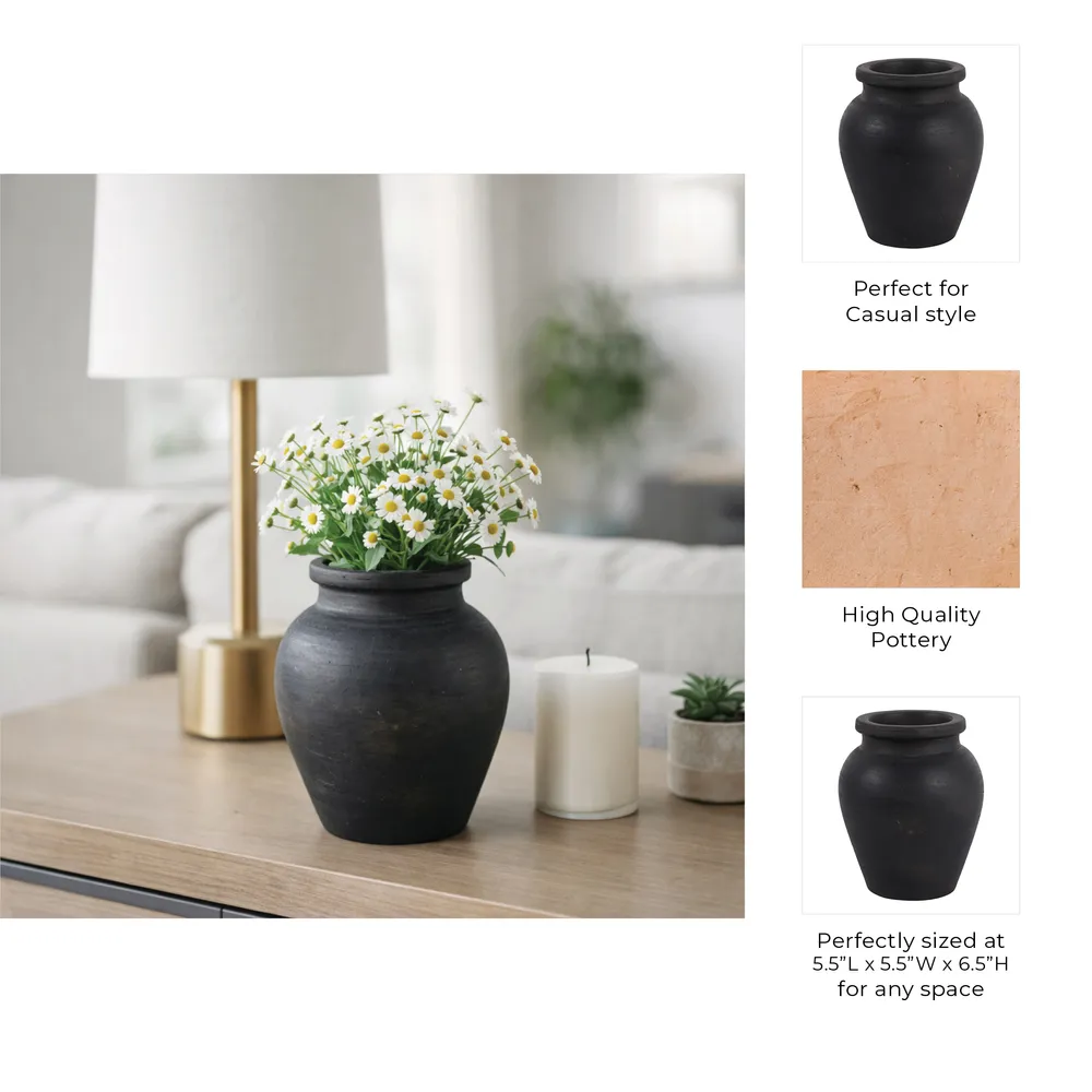 HAWLEYWORTH BLACK VASE 7 (IN)