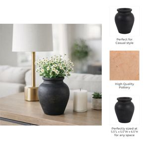 HAWLEYWORTH BLACK VASE 7 (IN) 11
