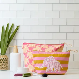 Elephant Essential Canvas Pouch Set of 2 3