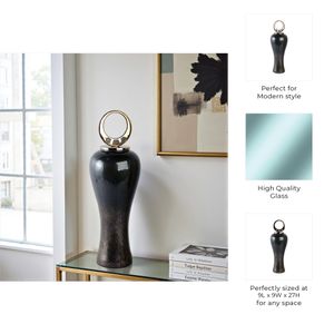 THORNTON BLACK GLASS VASE 27 (IN) 10