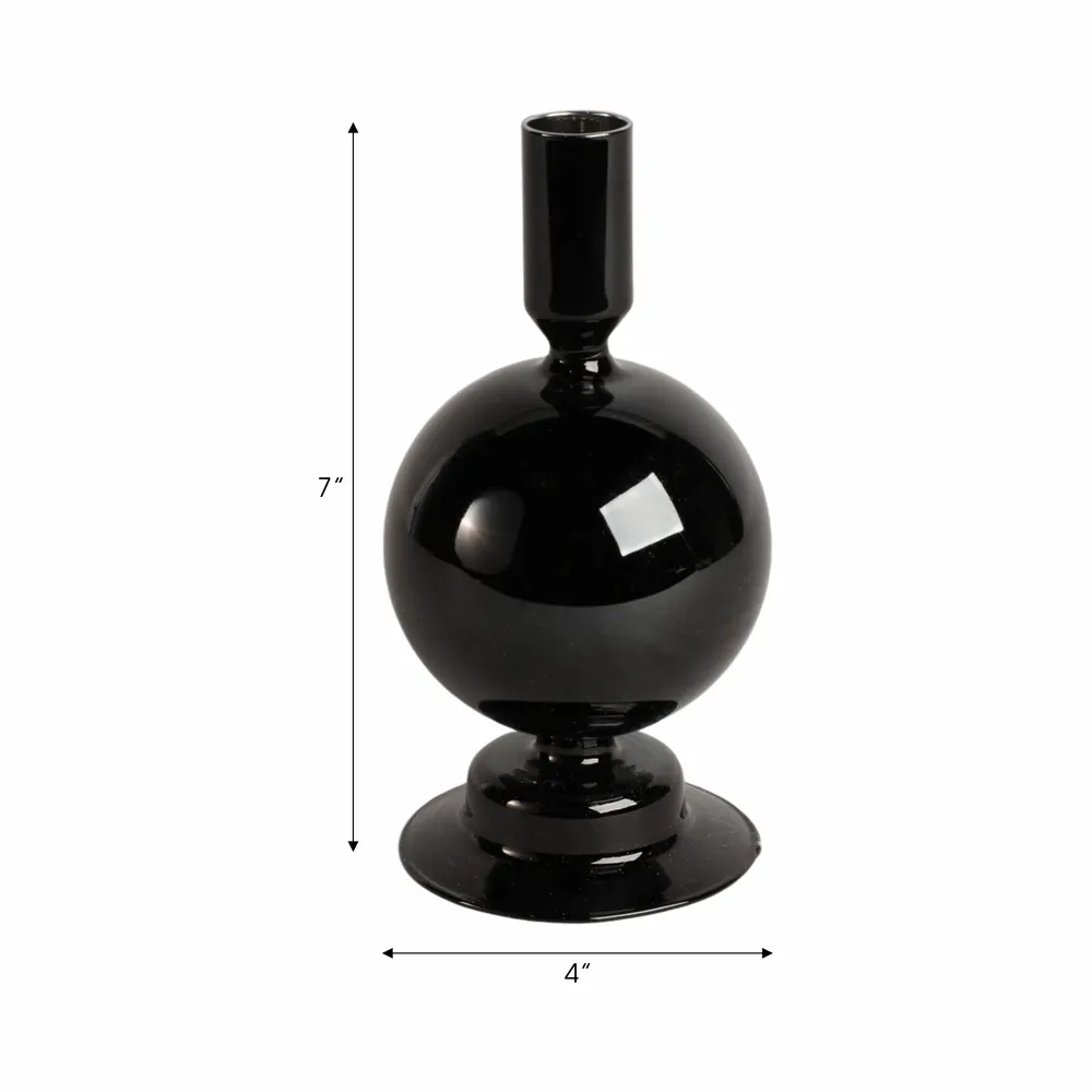 SKYLERCLIFF BLACK CANDLE HOLDER 7 (IN)
