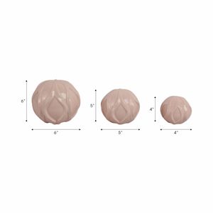FINTONPORT SET OF 3 PINK ORBS 6 (IN) 8
