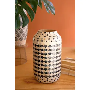 Spun Bamboo Vase with Multi-Color Capiz Shell Detail / #3 1