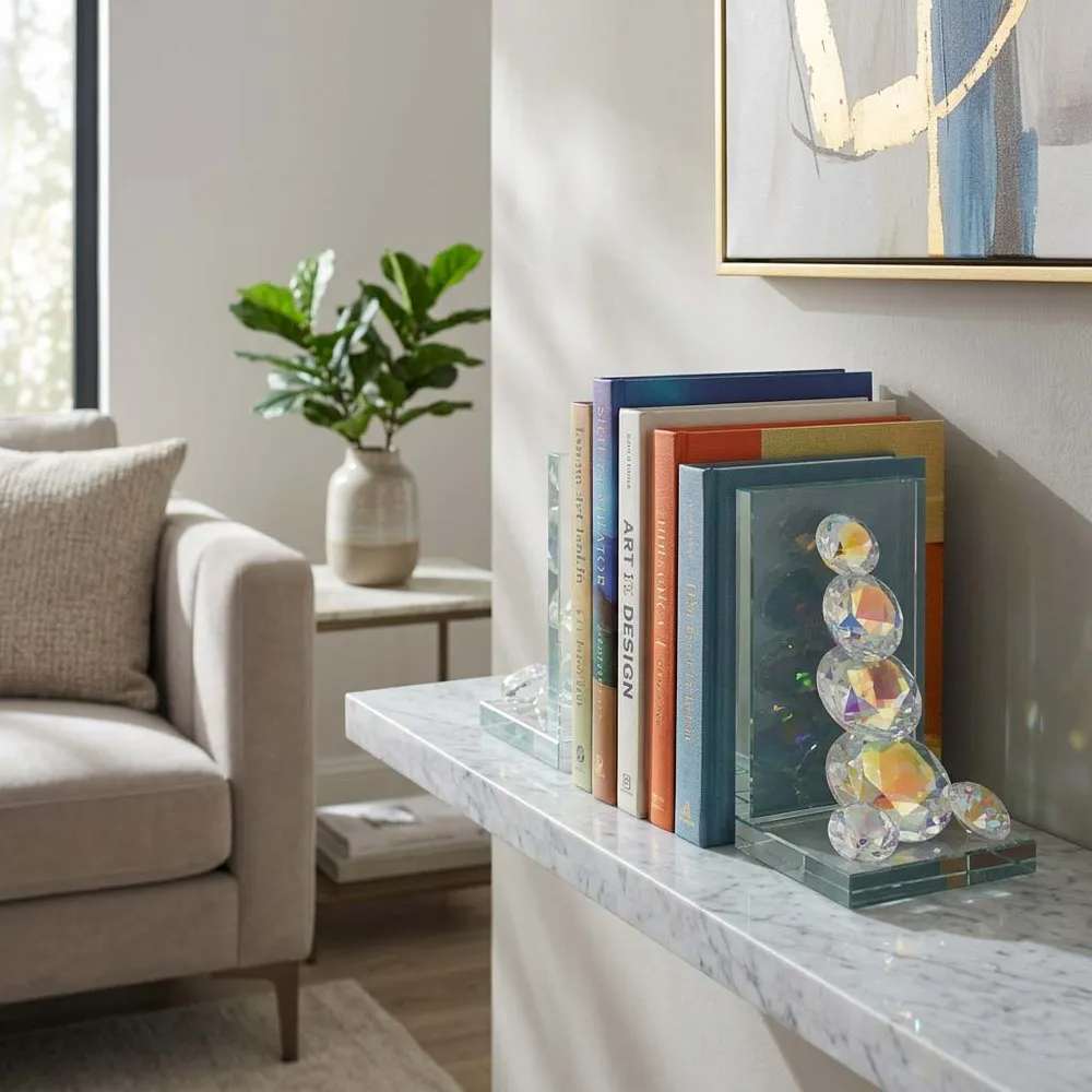 GARLANDGROVE SET OF 2 CLEAR BOOKENDS 7 (IN)