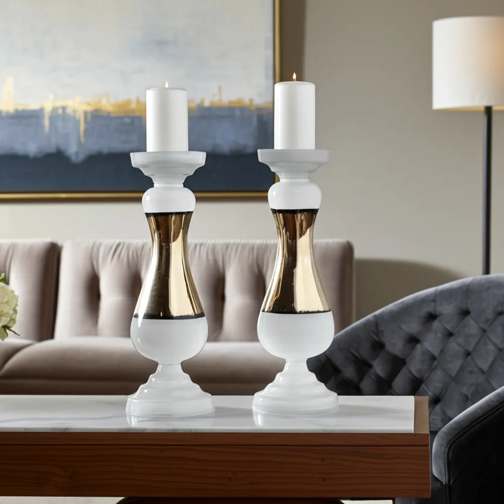 AIDENFIELD WHITE CANDLE HOLDER 26 (IN)