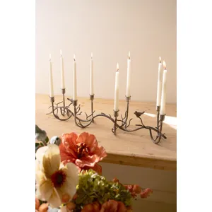 Rustic Metal Candelabra with Birds 1